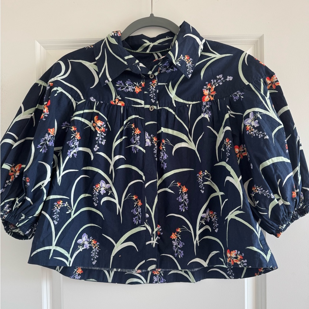 Anthropologie Maeve Bubble Sleeve Blouse - Picture 3 of 3